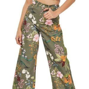 Topshop MOTO Tropical Floral High Rise Jeans